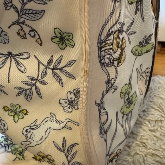 Tory Burch Ella Printed Tote Bag - Cream and Tan - Picture 6 of 9